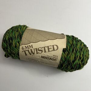 Vintage Twisted Herculon Macrame Cord 6mm 90 Yds Crafting Knotting Weaving Green